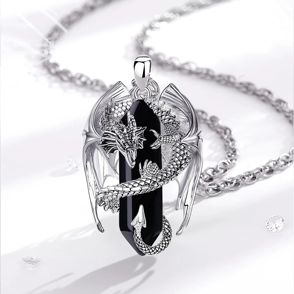 Colar cristal pingente dragão | Rocktude