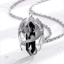 Colar Cristal Pingente Dragão Aço Inoxidável