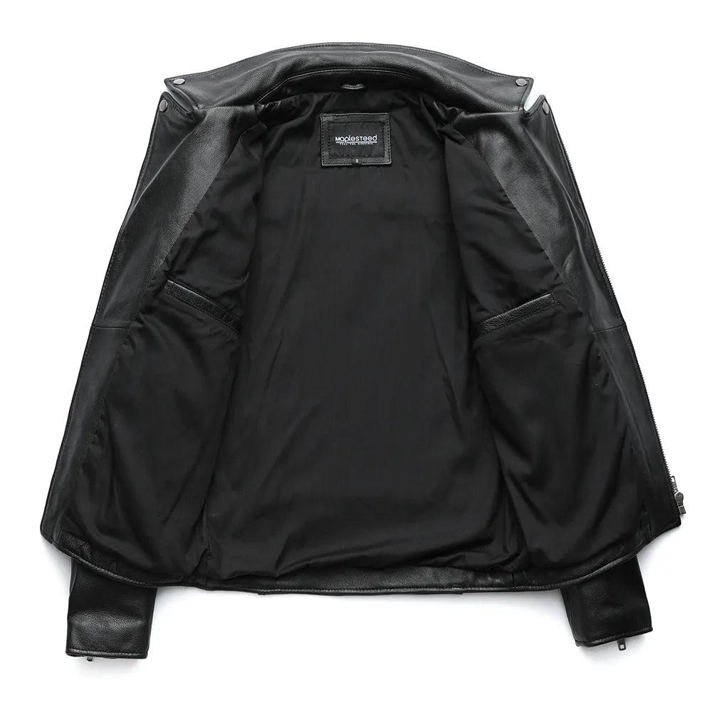 Jaqueta Couro Classica Motociclista Masculina Detalhe Gola Rocktude