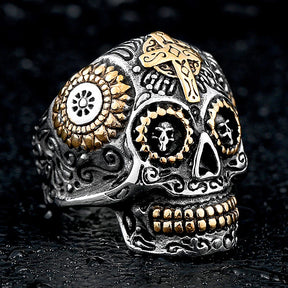 Anel Caveira Mexicana Aço Inox
