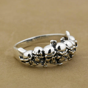 Anel de Caveiras Prata 925 - Rocktude