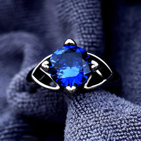 Anel Feminino Pedra Azul