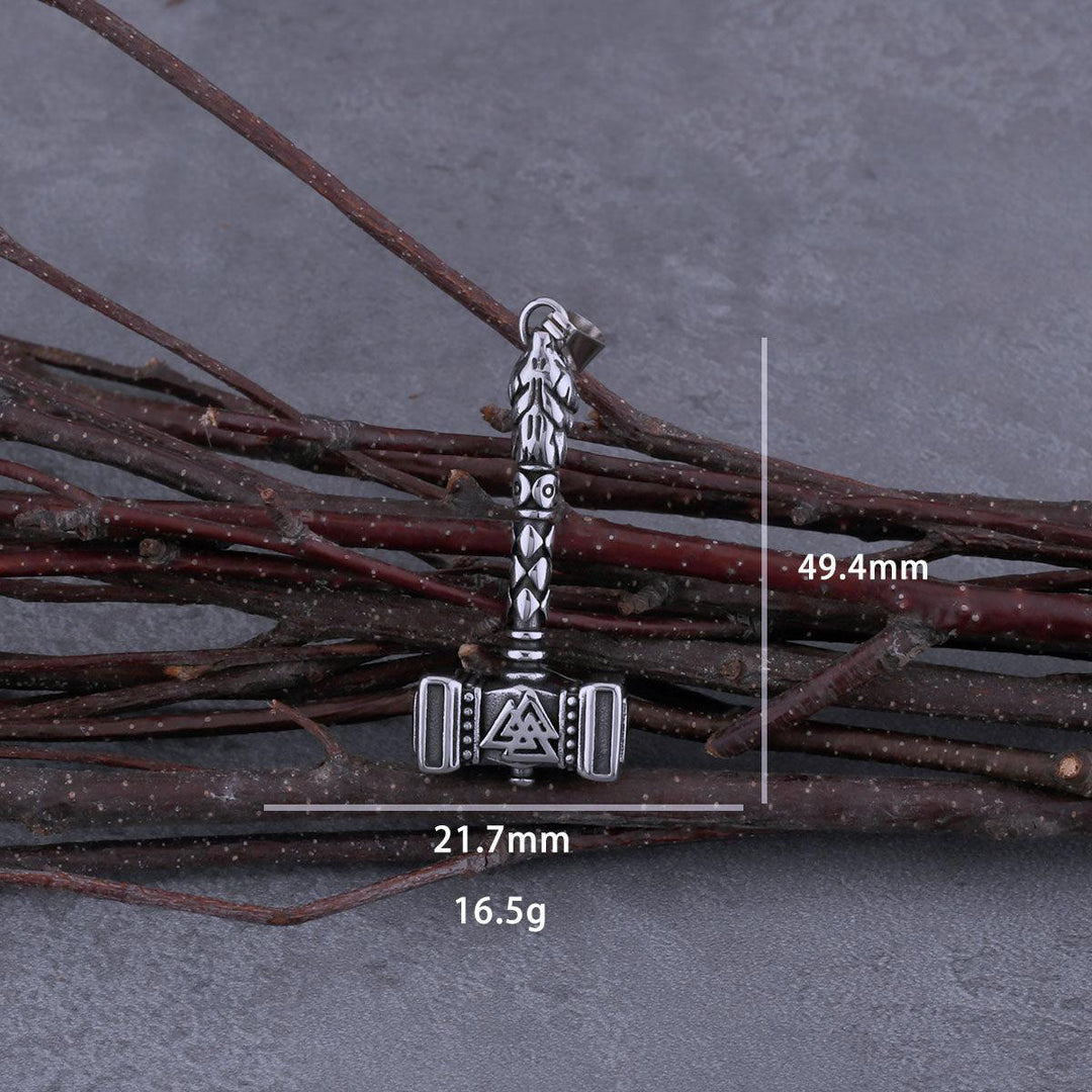Colar Pingente Martelo de Thor Norueguês Aço Inox - Rocktude