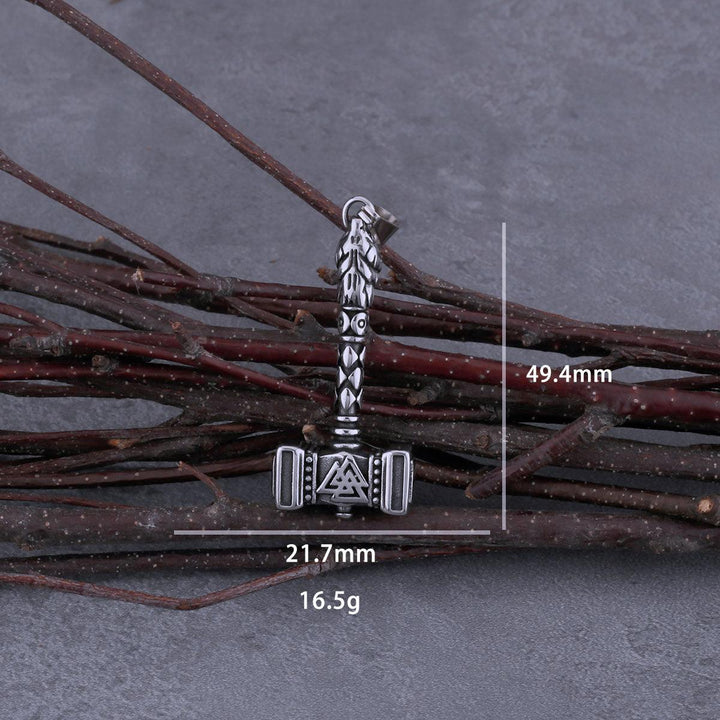 Colar Pingente Martelo de Thor Norueguês Aço Inox - Rocktude