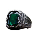 Anel Pedra Verde Rich Aço Inoxidável - Rocktude