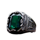 Anel Pedra Verde Rich Aço Inoxidável - Rocktude