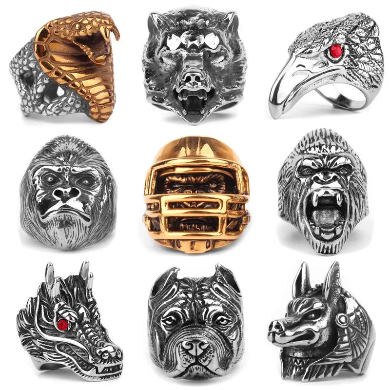 Anel Animal 3D Aço Inox | Rocktude