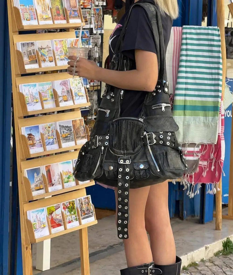 Bolsa de Ombro Feminina Punk Rock