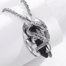 Colar Cristal Pingente Dragão Aço Inoxidável