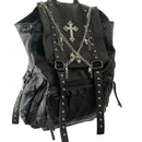 Mochila Couro Corrente Punk - Rocktude