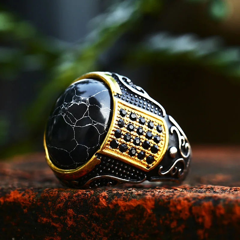 Anel Masculino Black Stone Rocktude