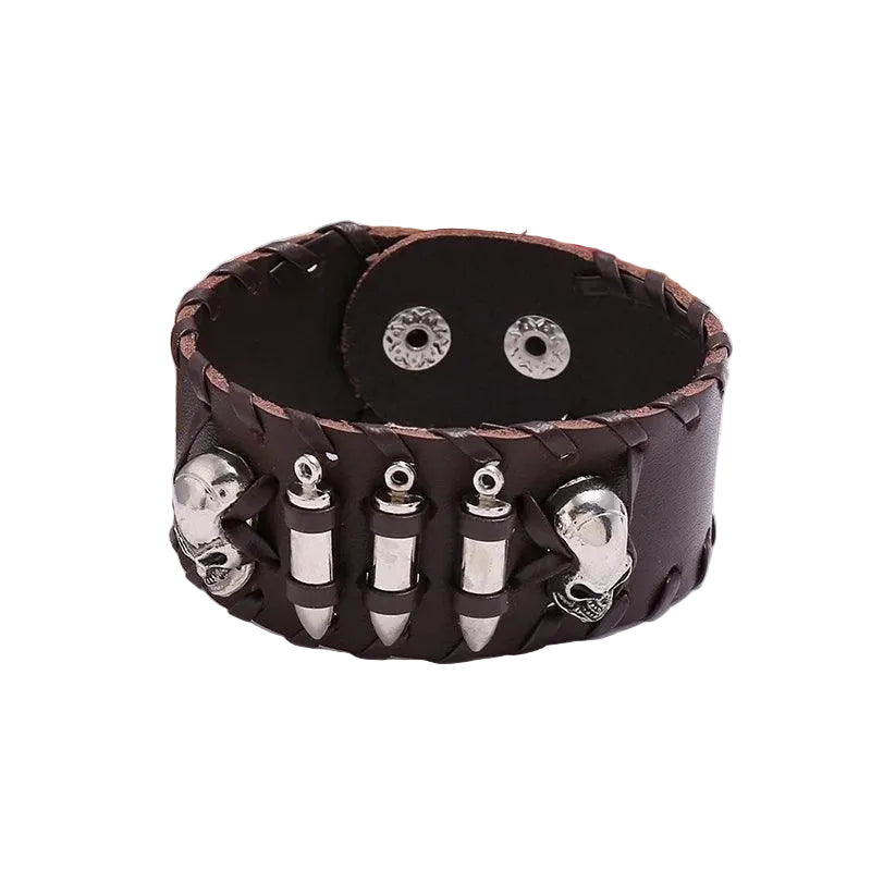 Pulseira De Couro Genuíno Cuff - Rocktude
