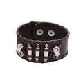 Pulseira De Couro Genuíno Cuff - Rocktude
