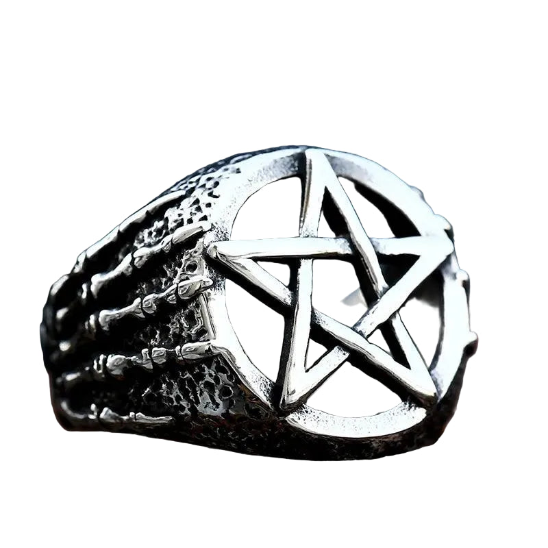 Anel Pentagrama Garra - Rocktude