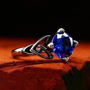 Anel Feminino Pedra Azul