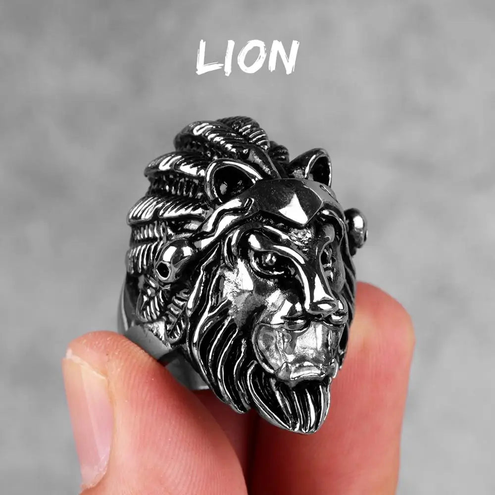 Anel Animal 3D Aço Inox