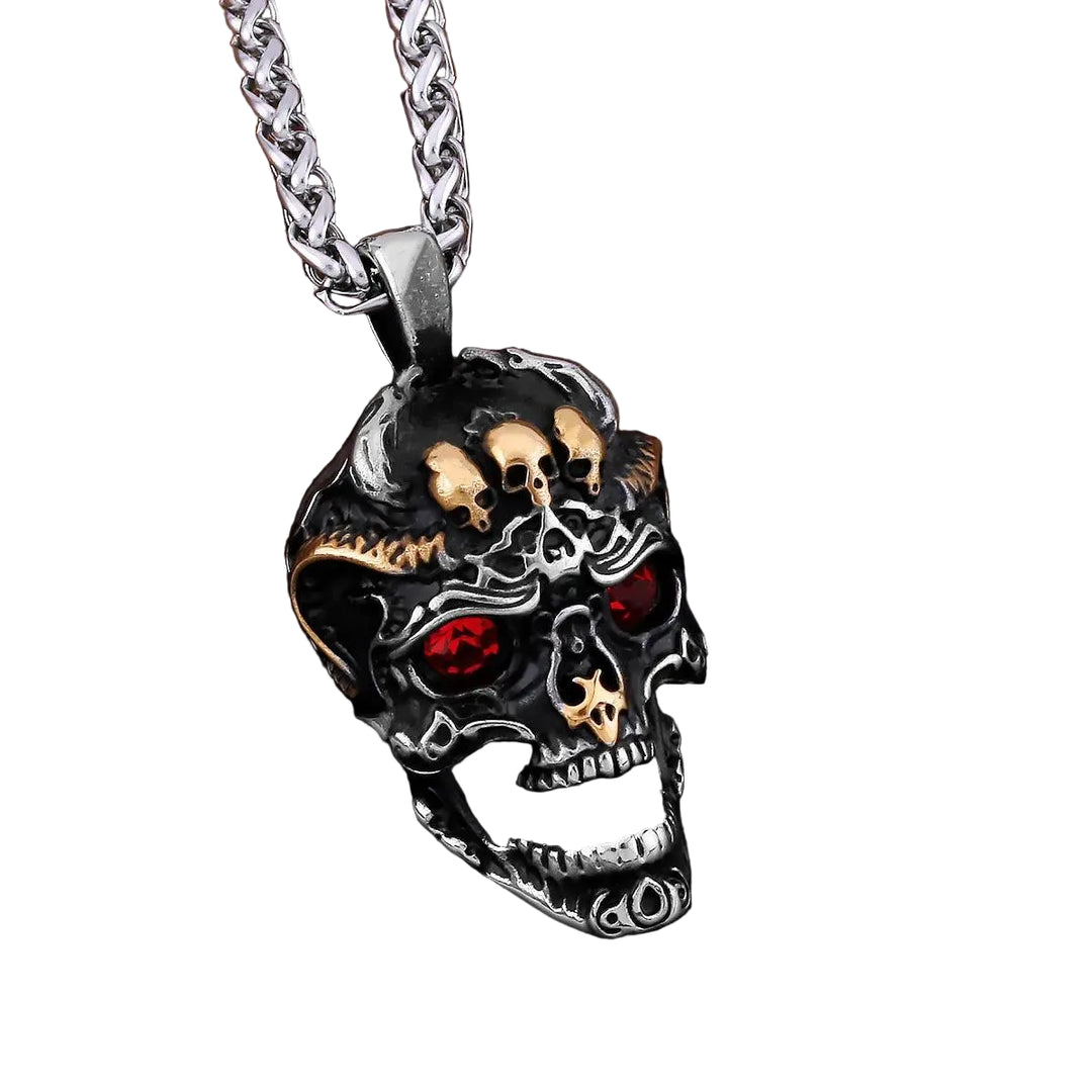Colar de Caveira Vintage Aço Inoxidável - Rocktude