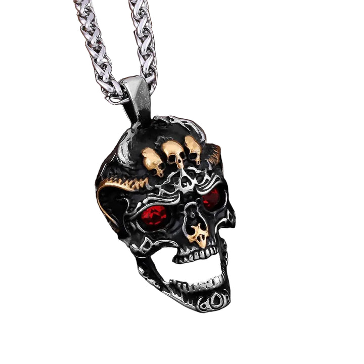 Colar de Caveira Vintage Aço Inoxidável - Rocktude