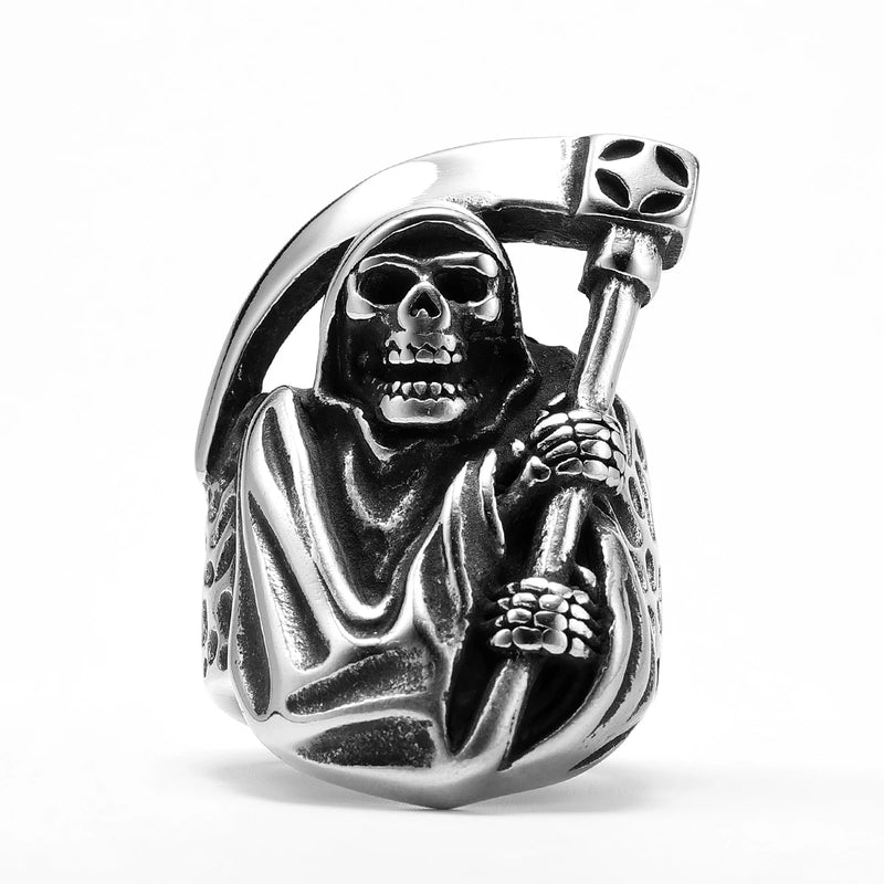 Anel Skull Ceifador Sickle Aço Inox | Rocktude