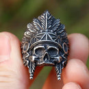 Anel Skull Indígena Aço Inoxidável - Rocktude