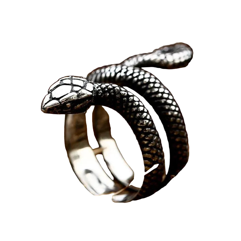 Anel Cobra Rattler Aço Inoxidável - Rocktude