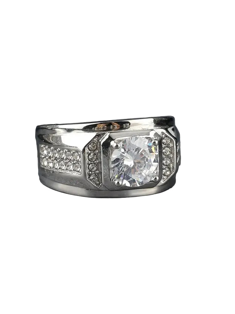 Anel Pedra Brilhante com Strass