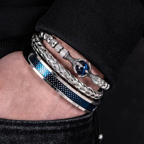 Pulseira Olho de Tigre Super Luxo 3 Peças - Rocktude