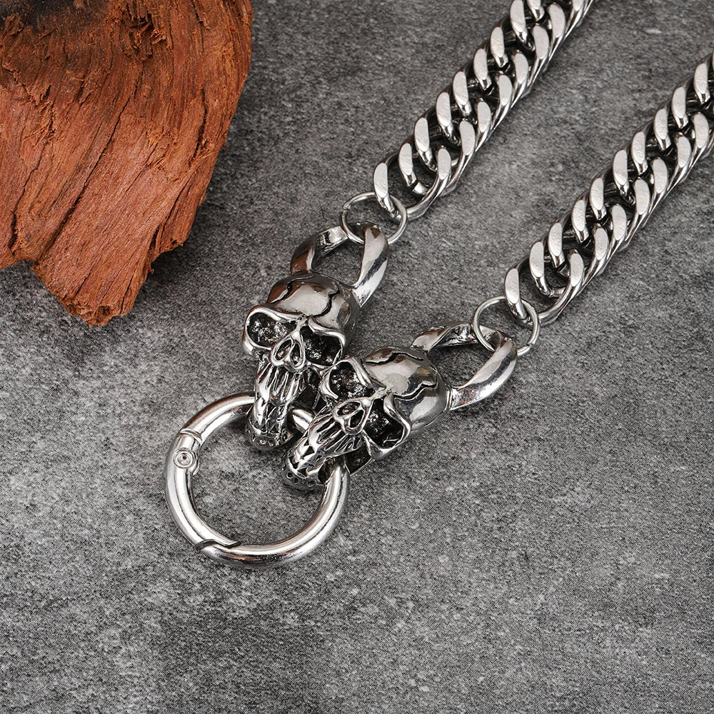 Corrente de Cintura Skull Cubana Aço Inox