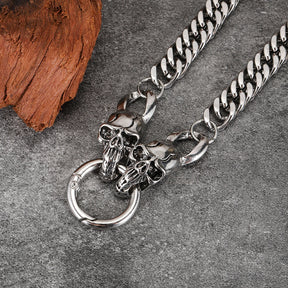 Corrente de Cintura Skull Cubana Aço Inox