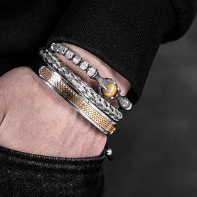 Pulseira Olho de Tigre Super Luxo 3 Peças - Rocktude