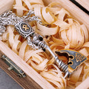 Colar Masculino Viking Machado Runa Aço Inoxidável — Rock Nórdico
