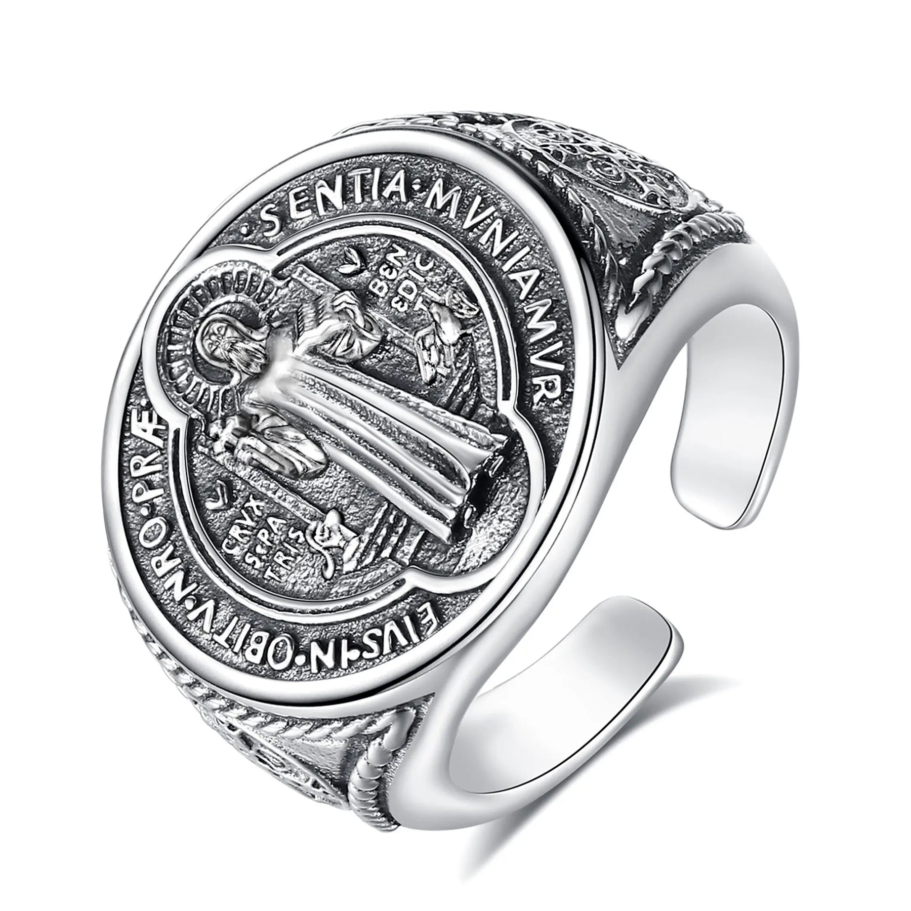 Anel São Bento Ajustável Prata 925