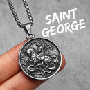Colar Amuleto São Jorge São Miguel Aço Inox