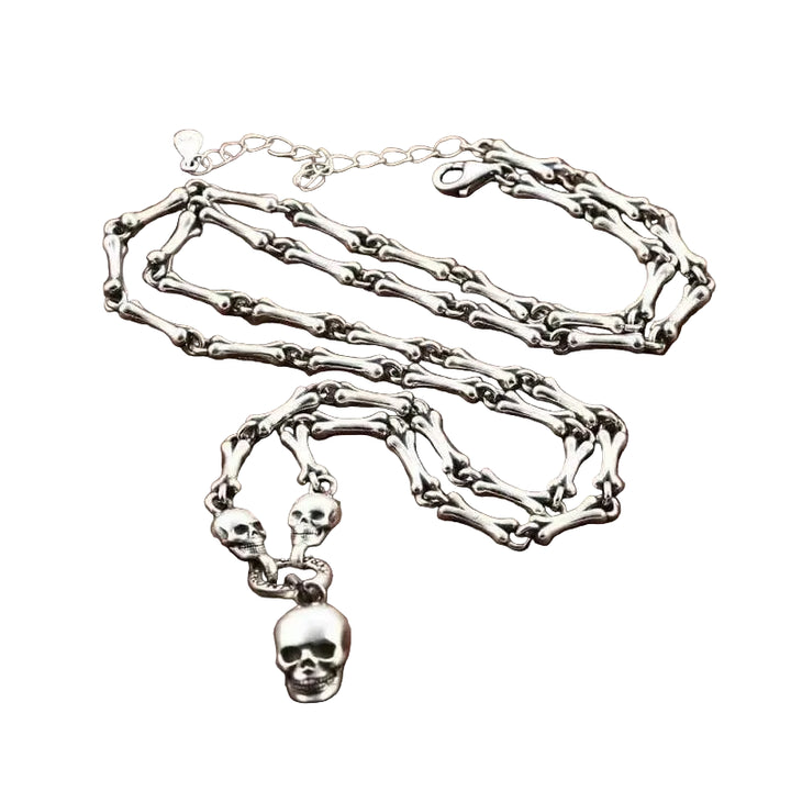 Colar Pingente Caveira Prata S925 - Rocktude