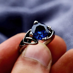 Anel Feminino Pedra Azul