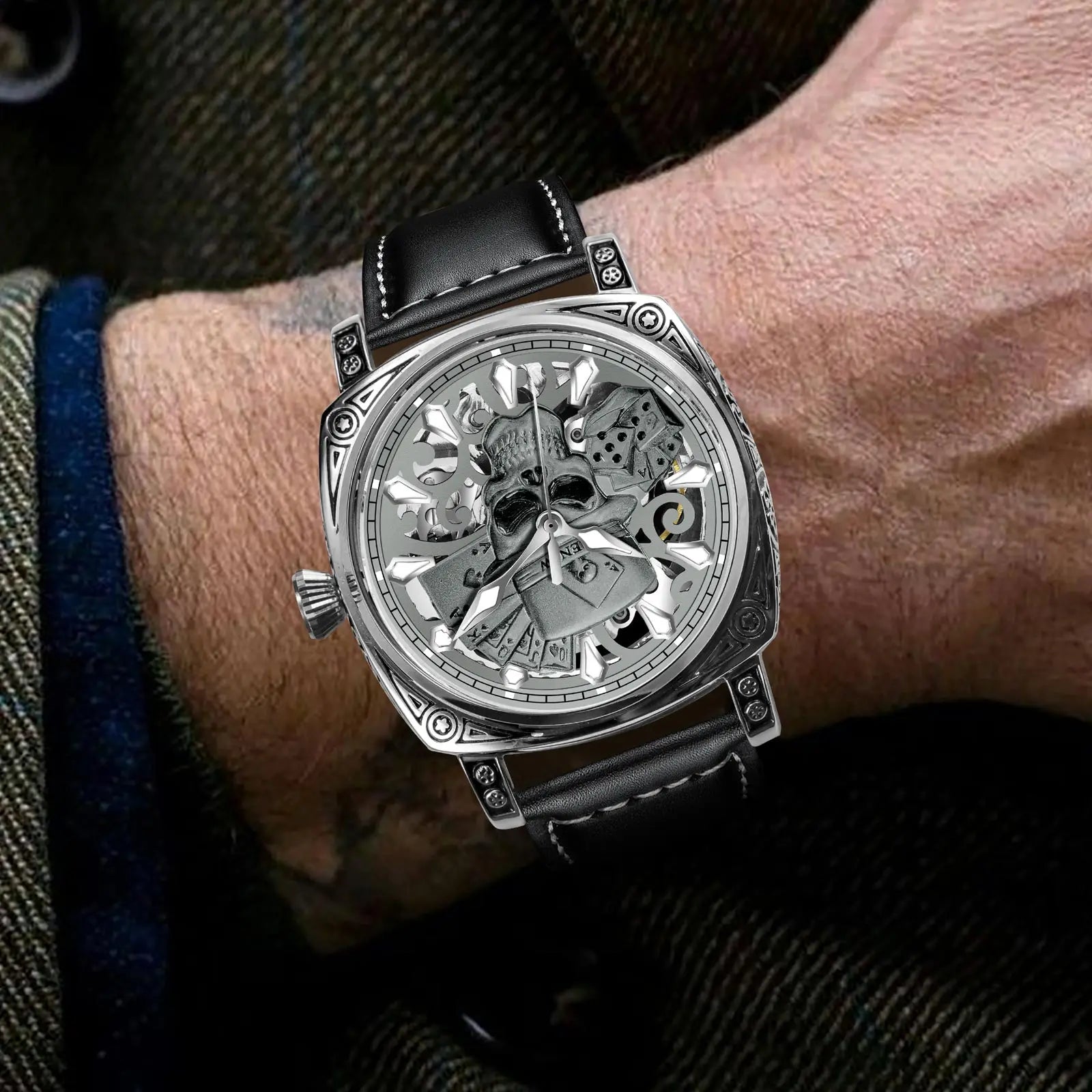 Relógio Skull Automático Aço Inoxidável