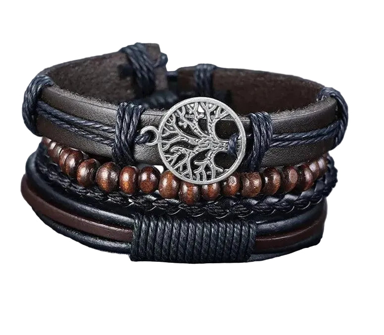 Pulseira de Couro Trançadas Rocktude - Rocktude
