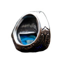 Anel Prata Thin Pedra Azul Turca - Rocktude