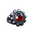 Anel de Caveiras Red Stone Aço Inoxidável - Rocktude