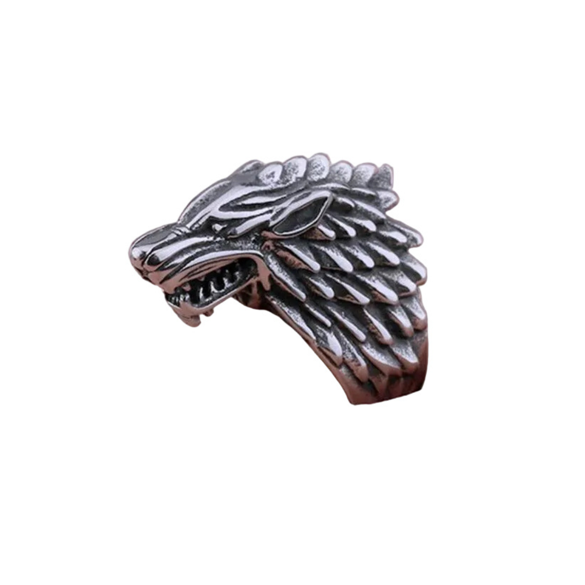 Anel Wolf Domineering Aço Inox