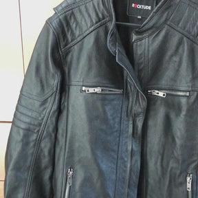 Jaqueta Couro Motorcycle Marrom Retrô