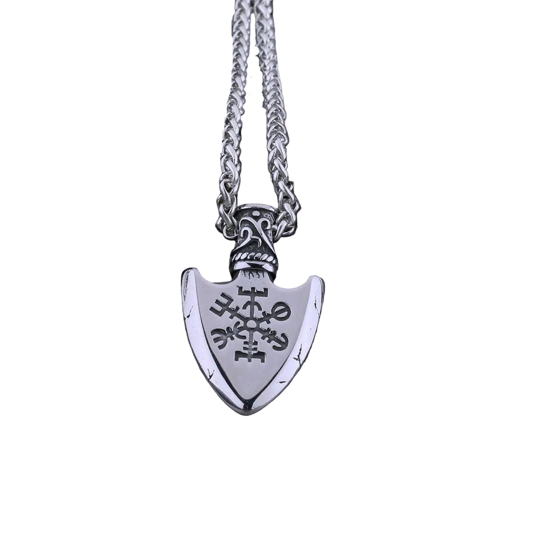 Colar Viking Seta Lança Runa Aço Inox - Rocktude