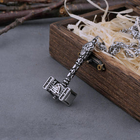 Colar Pingente Martelo de Thor Norueguês Aço Inox - Rocktude